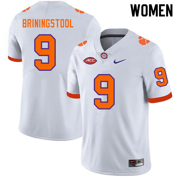 Women #9 Jake Briningstool Clemson Tigers College Football Jerseys Sale-White - Click Image to Close